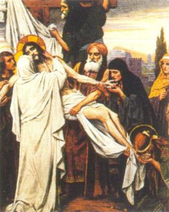 Marie reçoit le corps de Jésus à la descente de la Croix - Les Sept Douleurs de Marie Marie reçoit le corps de Jésus à la descente de la Croix - Les Sept Douleurs de Marie